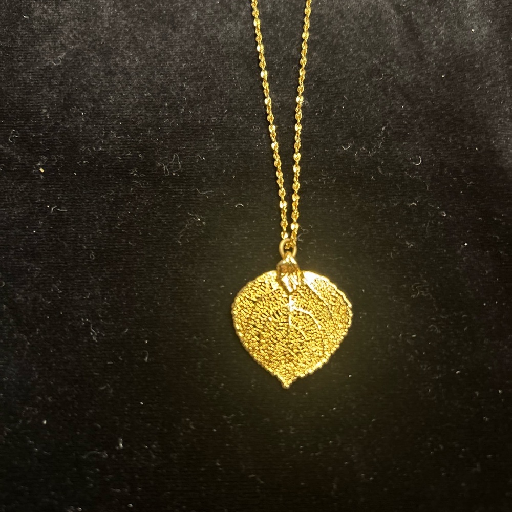 Delicate Gold Dipped Leaf Necklace - image 8